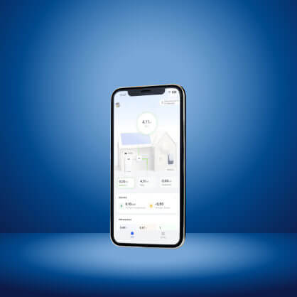 Smartphone mit Energiemanagement APP